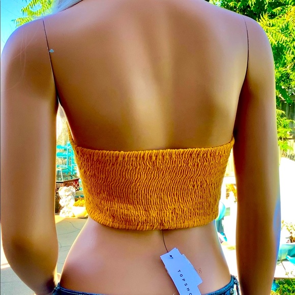 NWT TOPSHOP Sunny Bandeau Sash Tie Tube Crop Top - Picture 7 of 16